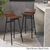 Great Deal Furniture Camron 35″ Wooden Barstool (Set of 2), Dark Brown and Black Finish, 309094