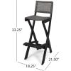 Great Deal Furniture Constance Outdoor Folding Acacia Wood Barstools (Set of 2), Dark Gray and Brown(Light Brown  Black  Beige)