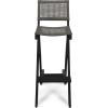 Great Deal Furniture Constance Outdoor Folding Acacia Wood Barstools (Set of 2), Dark Gray and Brown(Light Brown  Black  Beige)
