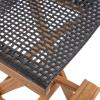 Great Deal Furniture Constance Outdoor Folding Acacia Wood Barstools (Set of 2), Dark Gray and Brown(Teak)