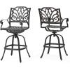 Christopher Knight Home Alfresco Outdoor Bronze Finished Cast Aluminum Barstools, 2-Pcs Set, Bronze