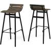 Christopher Knight Home Camron 35″ Wooden Barstool (Set of 2), Gray and Black Finish