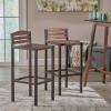 Christopher Knight Home Lilith Indoor Acacia Barstools with Iron Frames, 2-Pcs Set, Dark Brown / Rustic Metal