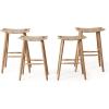 Christopher Knight Home Magwen Outdoor Acacia Wood Barstool with Wicker (Set of 4), Light Brown and Light Multi-Brown