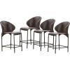 Christopher Knight Home Oyster Bay Wicker Counterstools, 4-Pcs Set, Multibrown