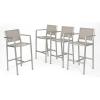 Christopher Knight Home Tammy Coral Outdoor Grey Mesh 29.50 Inche Barstools with Silver Rust-Proof Aluminum Frame (Set of 4),