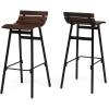 Great Deal Furniture Camron 35″ Wooden Barstool (Set of 2), Dark Brown and Black Finish, 309094