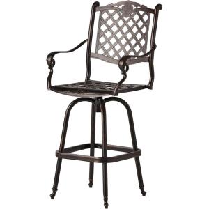 Christopher Knight Home Avon Outdoor Cast Aluminum Bar stool, Shiny Copper