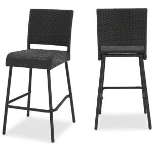 Sandy Point Patio Furniture ~ Wicker Outdoor Bar Stool (Set of 2)