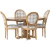 Christopher Knight Home Dored 5 Piece Dining Set – Gray Plaid/Natural