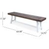 Christopher Knight Home Carlisle Outdoor Acacia Wood Dining Bench with Metal Frame, Sandblast Dark Brown / White Rustic Metal