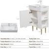 Christopher Knight Home Catrioa 21.6″ Open-Shelving Bathroom Vanity with Ceramic Sink and Soft-Closing Door, Cloakroom Open Shelf Storage Cabinet on The Right Side, Assembly Required, White(White right Side Open Shelf)