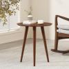 Evangeline Finished Wood End Table w/Faux Wood Overlay (Natural Walnut)(Natural Walnut)