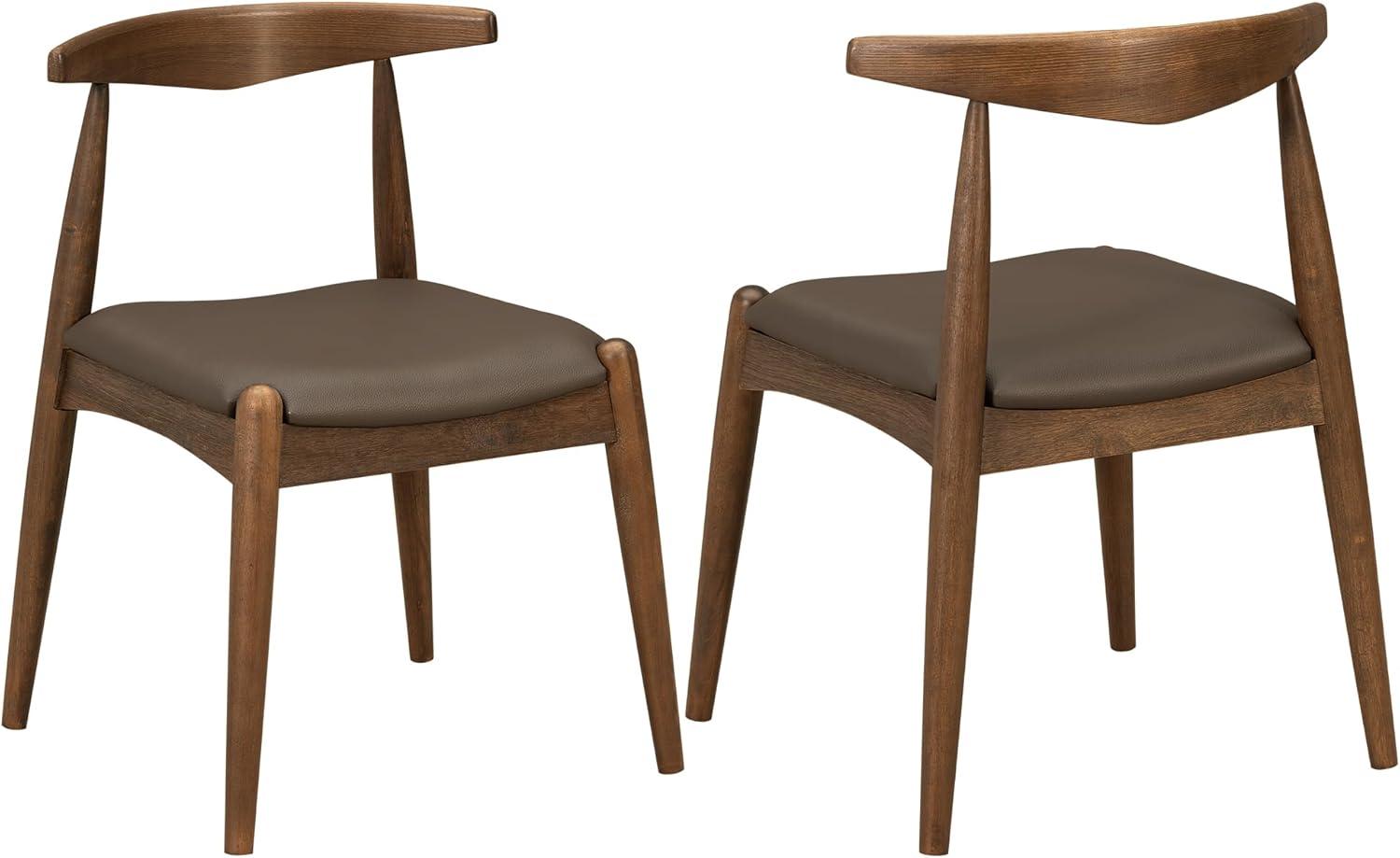 image:imageChristopher Knight Home 5Piece Dining Set 59 inch Dining Table with 4 Chairs Faux Leather Upholstery Kitchen Chair Rubberwood Kitchen Set Farmhouse Dining Furniture WalnutBlackWalnutbrown