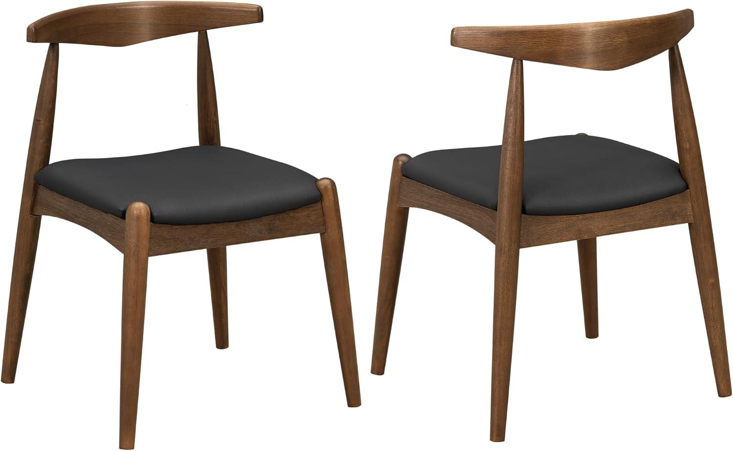 image:imageChristopher Knight Home 5Piece Dining Set 59 inch Dining Table with 4 Chairs Faux Leather Upholstery Kitchen Chair Rubberwood Kitchen Set Farmhouse Dining Furniture WalnutBlackWalnutblack