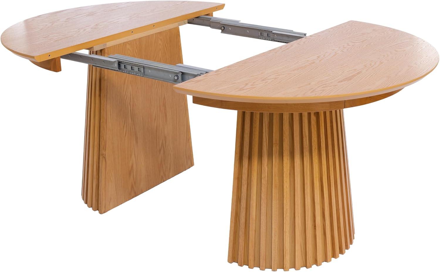 image:imageChristopher Knight Home Bami 4778 Extendable Dining Room Table for 48 People Oval Wooden Expandable Kitchen Table with Pedestal Base Vintage Dinner Table for Dining RoomKitchen BrownNatural