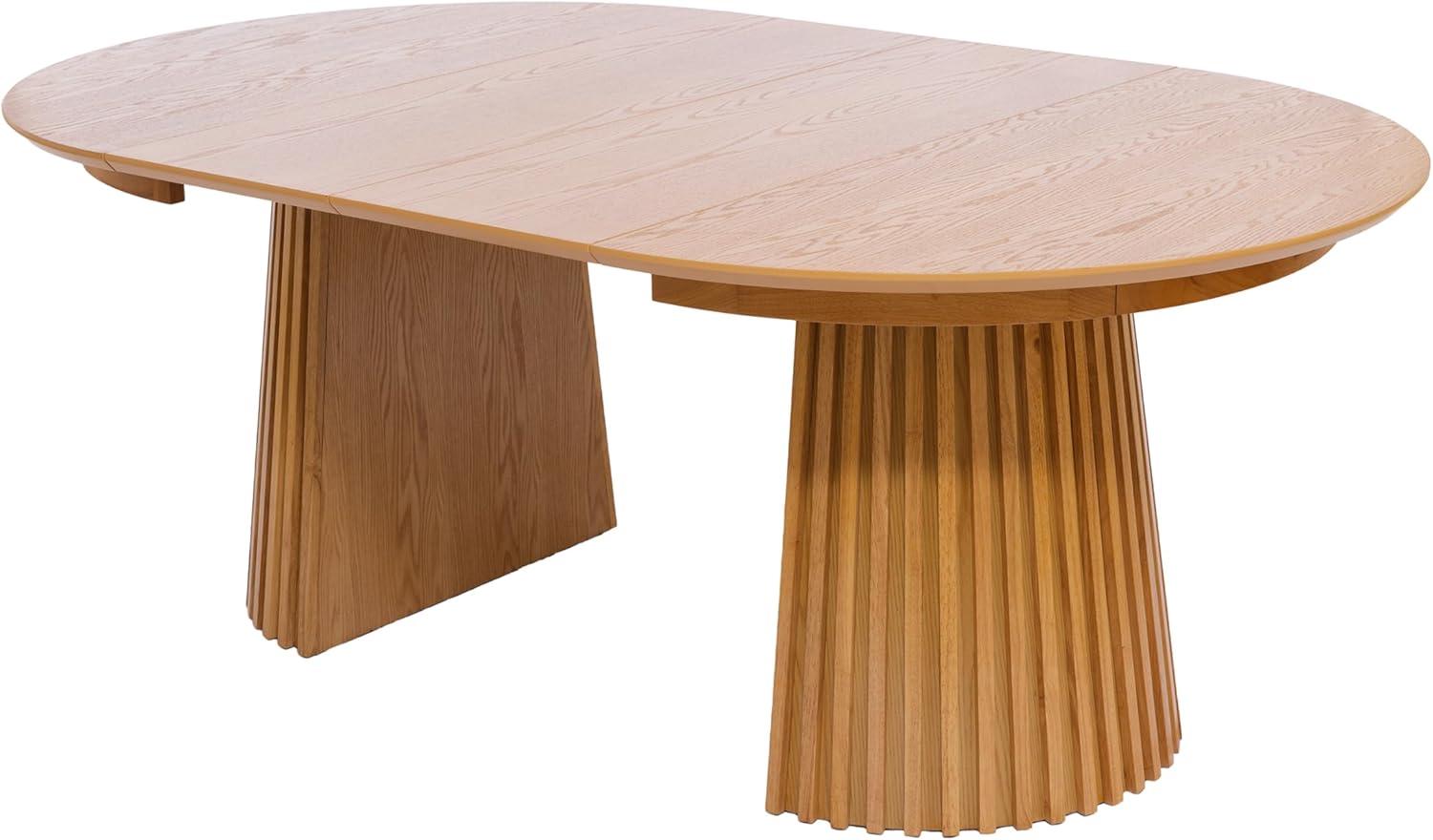 image:imageChristopher Knight Home Bami 4778 Extendable Dining Room Table for 48 People Oval Wooden Expandable Kitchen Table with Pedestal Base Vintage Dinner Table for Dining RoomKitchen BrownNatural