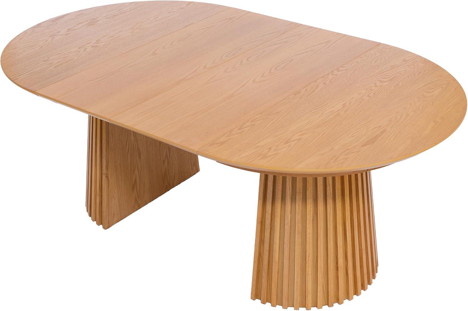 image:imageChristopher Knight Home Bami 4778 Extendable Dining Room Table for 48 People Oval Wooden Expandable Kitchen Table with Pedestal Base Vintage Dinner Table for Dining RoomKitchen BrownNatural