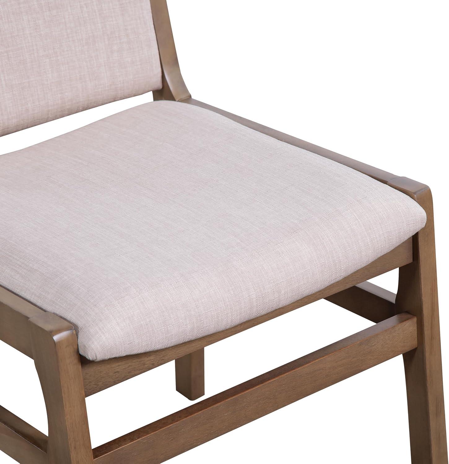 image:imageChristopher Knight Home Dash Rubber Wood Dining Chairs Set of 4 Modern Upholstered Dining Chairs Armless Kitchen Chairs Dining Room Living Room Accent Chair for Extra Seat Light NaturalBeigeWalnutbeige
