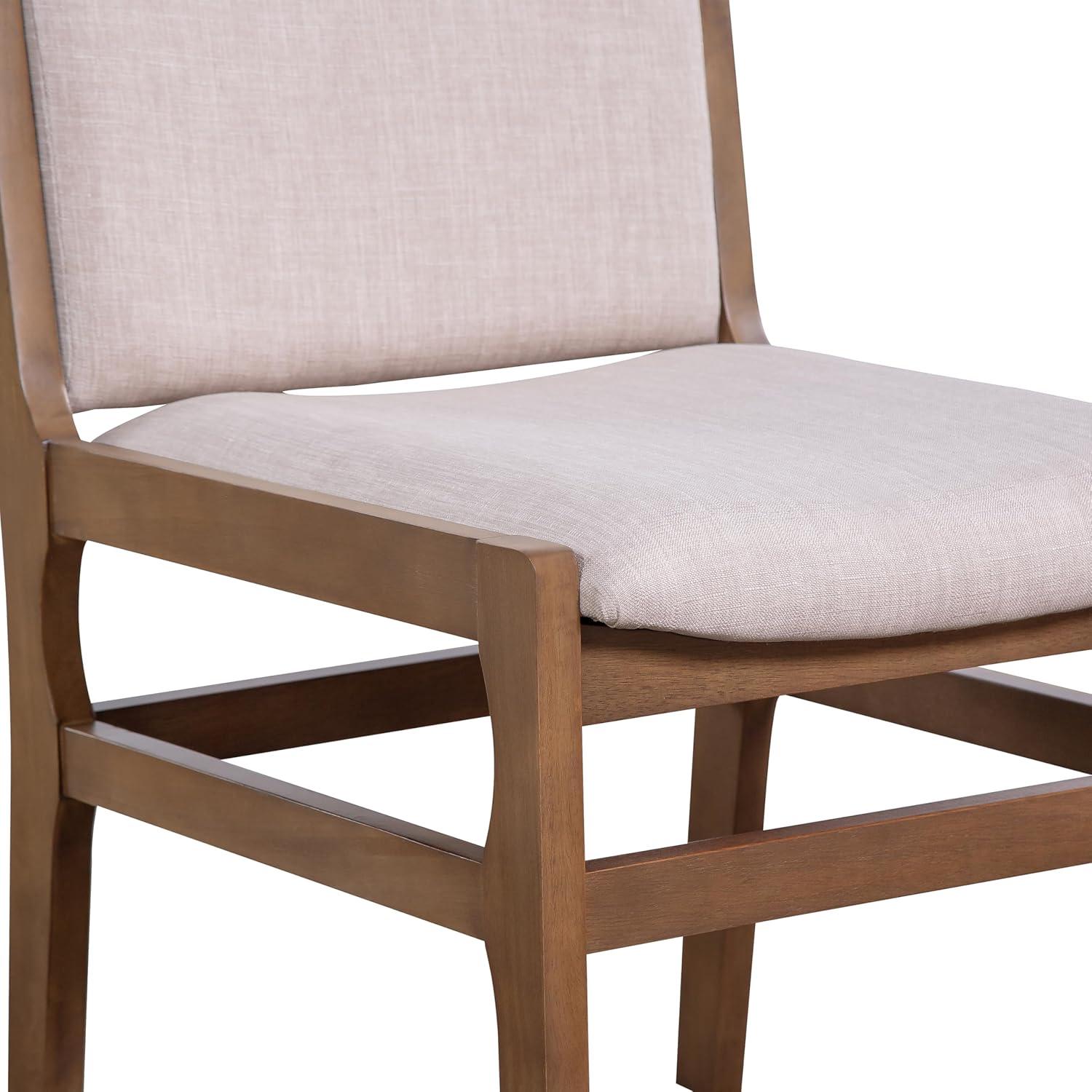 image:imageChristopher Knight Home Dash Rubber Wood Dining Chairs Set of 4 Modern Upholstered Dining Chairs Armless Kitchen Chairs Dining Room Living Room Accent Chair for Extra Seat Light NaturalBeigeWalnutbeige