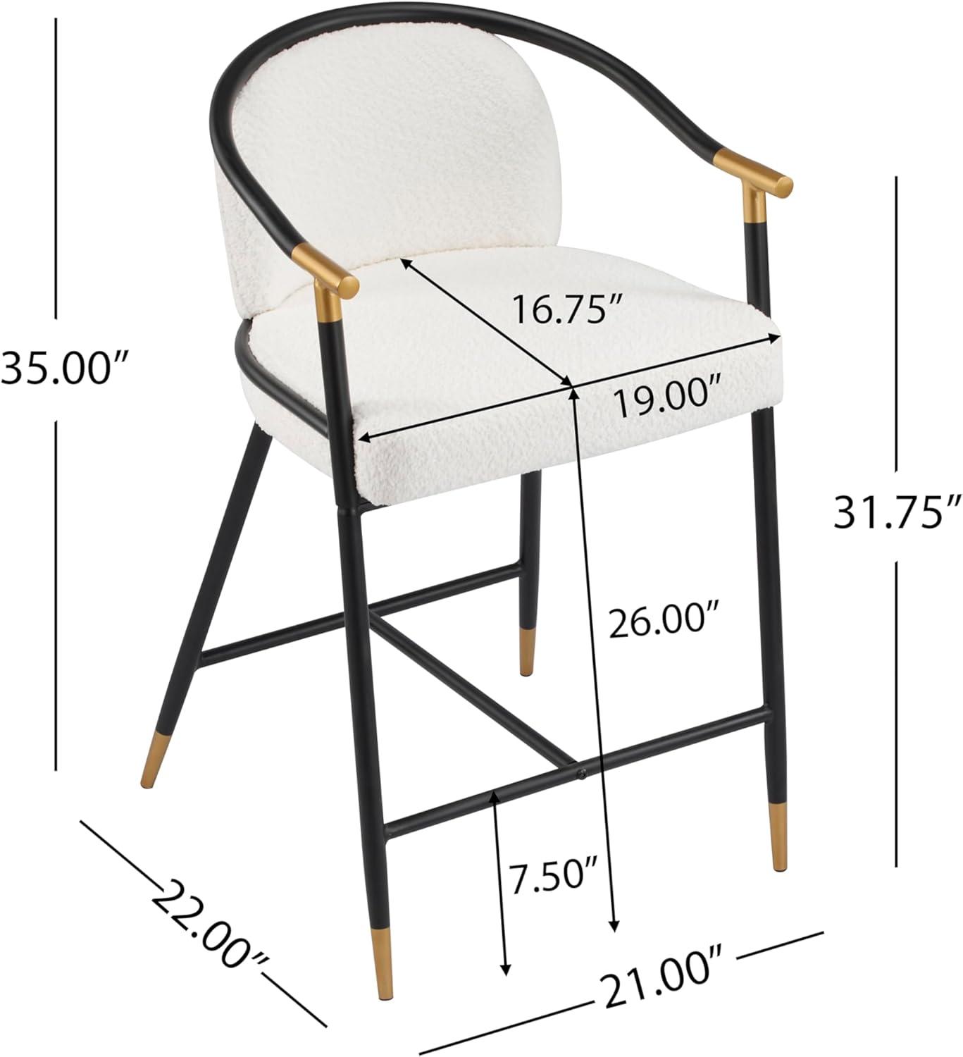 image:imageChristopher Knight Home Elle 5 Piece Bar Table And Chairs Set For 4 Modern Counter Height Table And Chairs Set For KitchenDining Room Boucle Upholstered Counter Stools with Metal Frame BlackBeigeBlackbeige