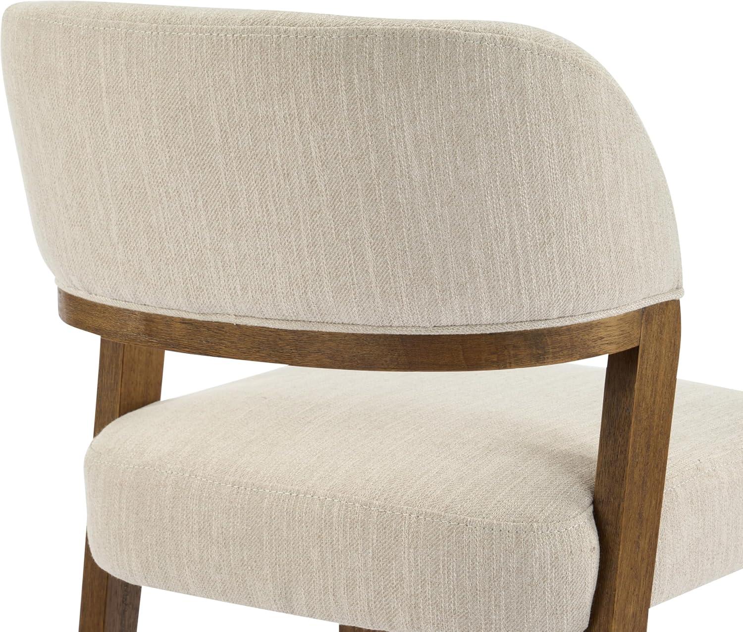 image:imageChristopher Knight Home Hanie Modern Upholstered Dining Chair Set of 2 Curved Backrest Kitchen Side Chair Wooden Armless Dining Room Chair Extra Seat for Living Room WalnutBeigeWalnutbeige