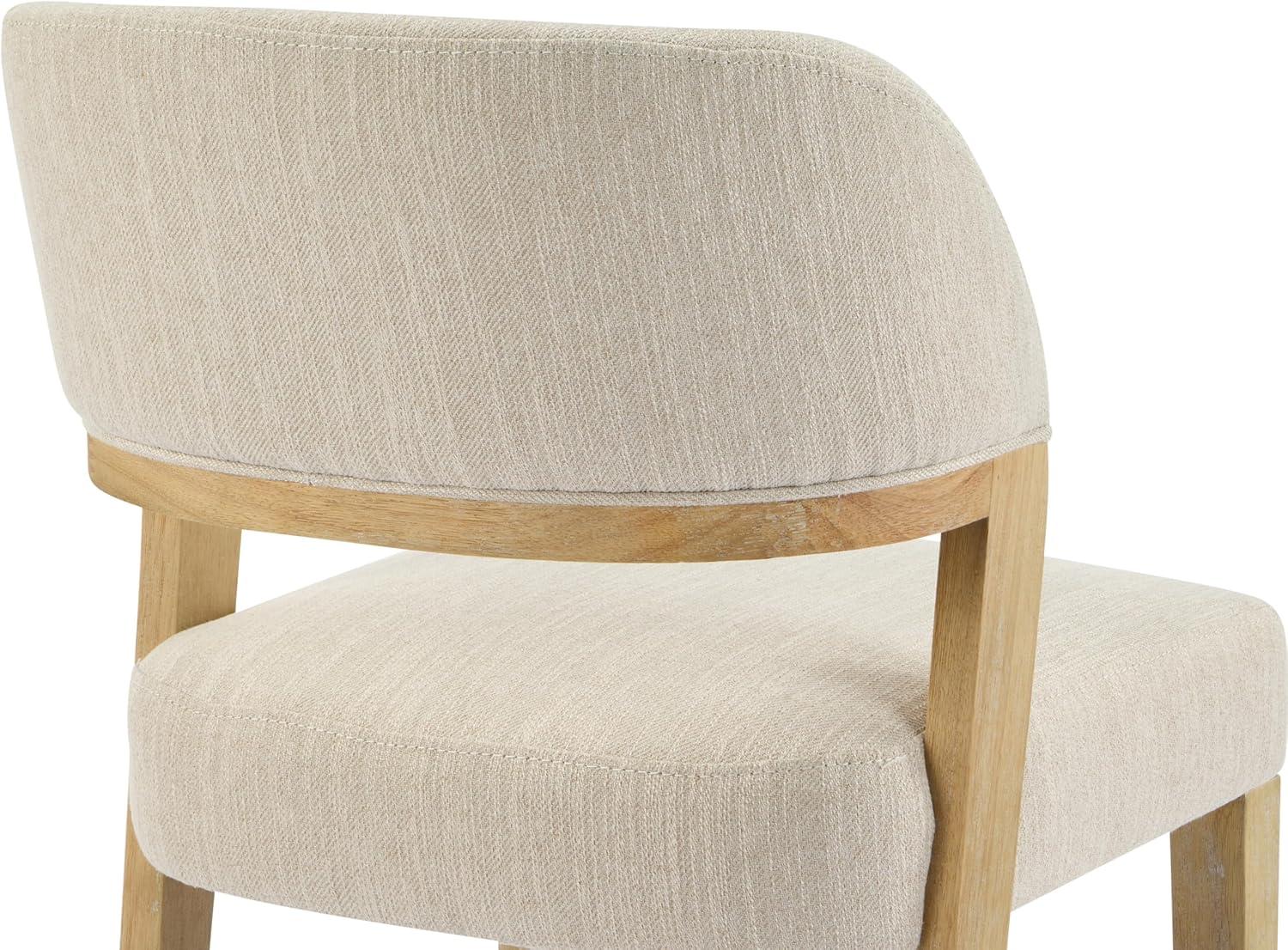image:imageChristopher Knight Home Hanie Modern Upholstered Dining Chair Set of 2 Curved Backrest Kitchen Side Chair Wooden Armless Dining Room Chair Extra Seat for Living Room WalnutBeigeNaturalbeige