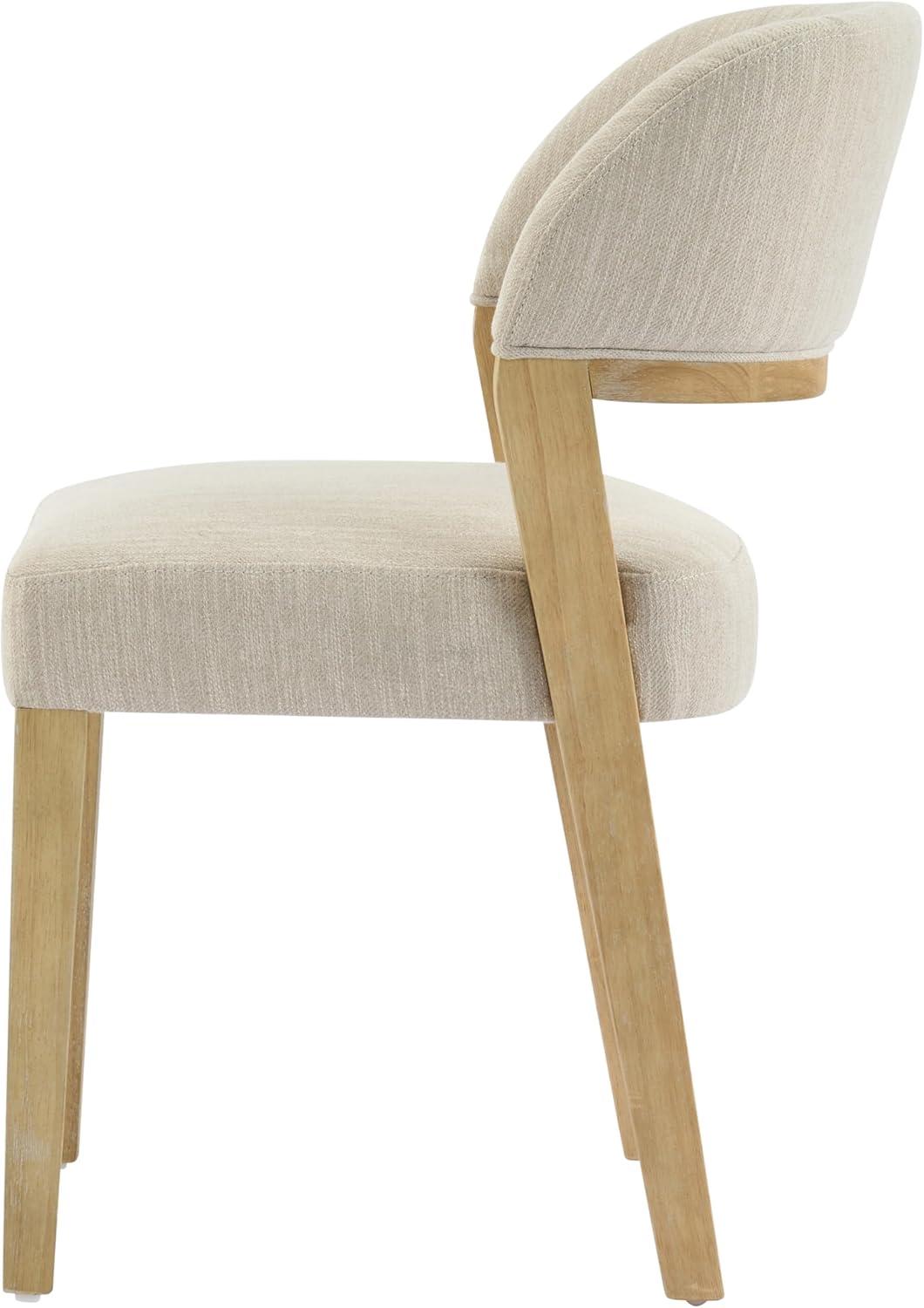 image:imageChristopher Knight Home Hanie Modern Upholstered Dining Chair Set of 2 Curved Backrest Kitchen Side Chair Wooden Armless Dining Room Chair Extra Seat for Living Room WalnutBeigeNaturalbeige