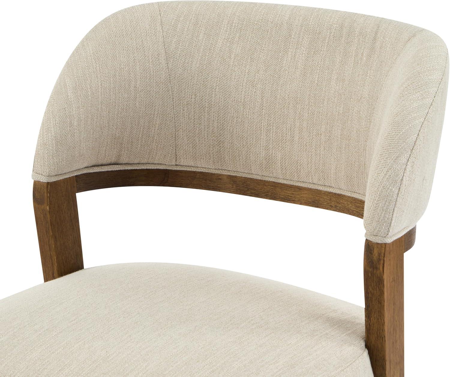 image:imageChristopher Knight Home Hanie Modern Upholstered Dining Chair Set of 2 Curved Backrest Kitchen Side Chair Wooden Armless Dining Room Chair Extra Seat for Living Room WalnutBeigeWalnutbeige