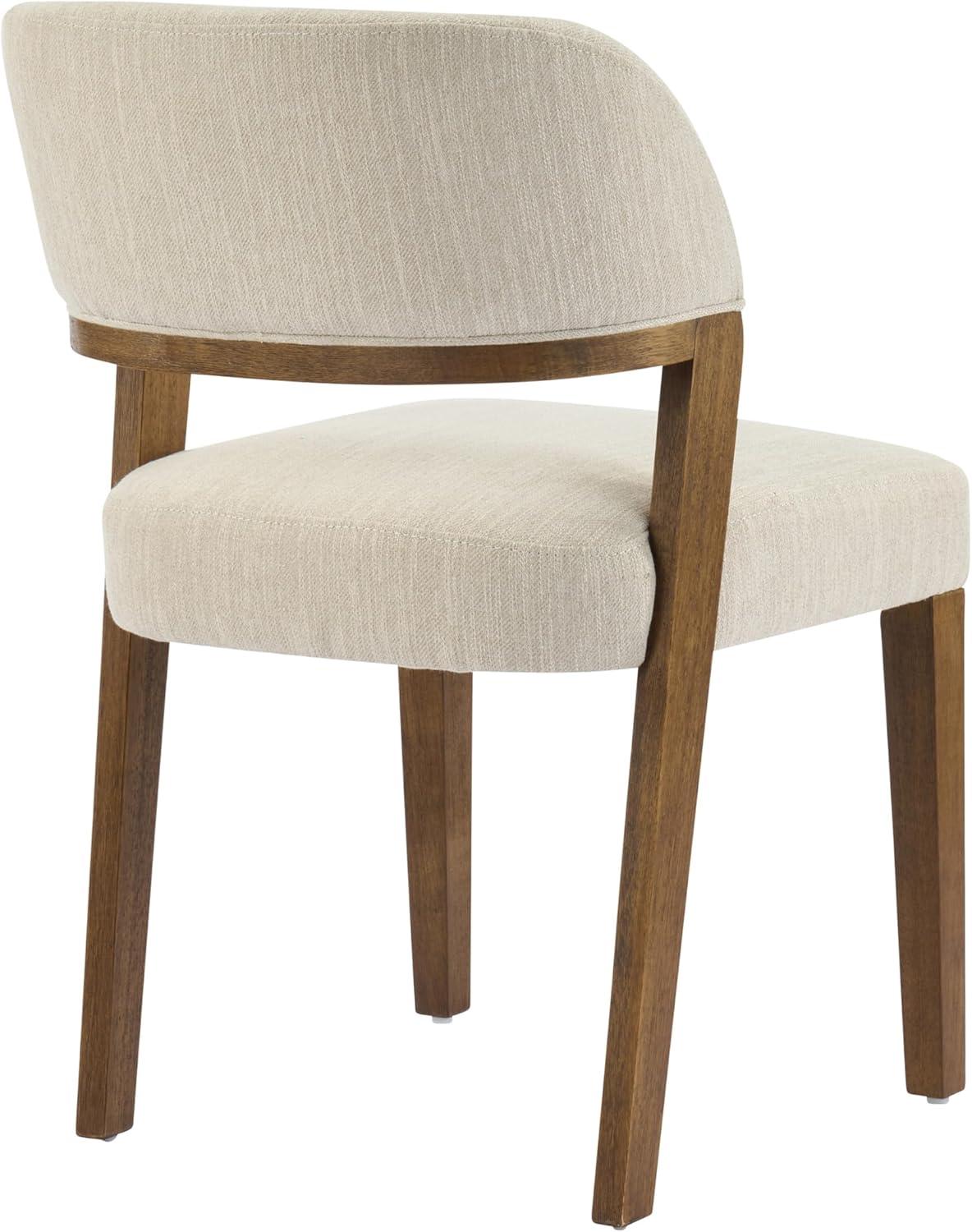 image:imageChristopher Knight Home Hanie Modern Upholstered Dining Chair Set of 2 Curved Backrest Kitchen Side Chair Wooden Armless Dining Room Chair Extra Seat for Living Room WalnutBeigeWalnutbeige