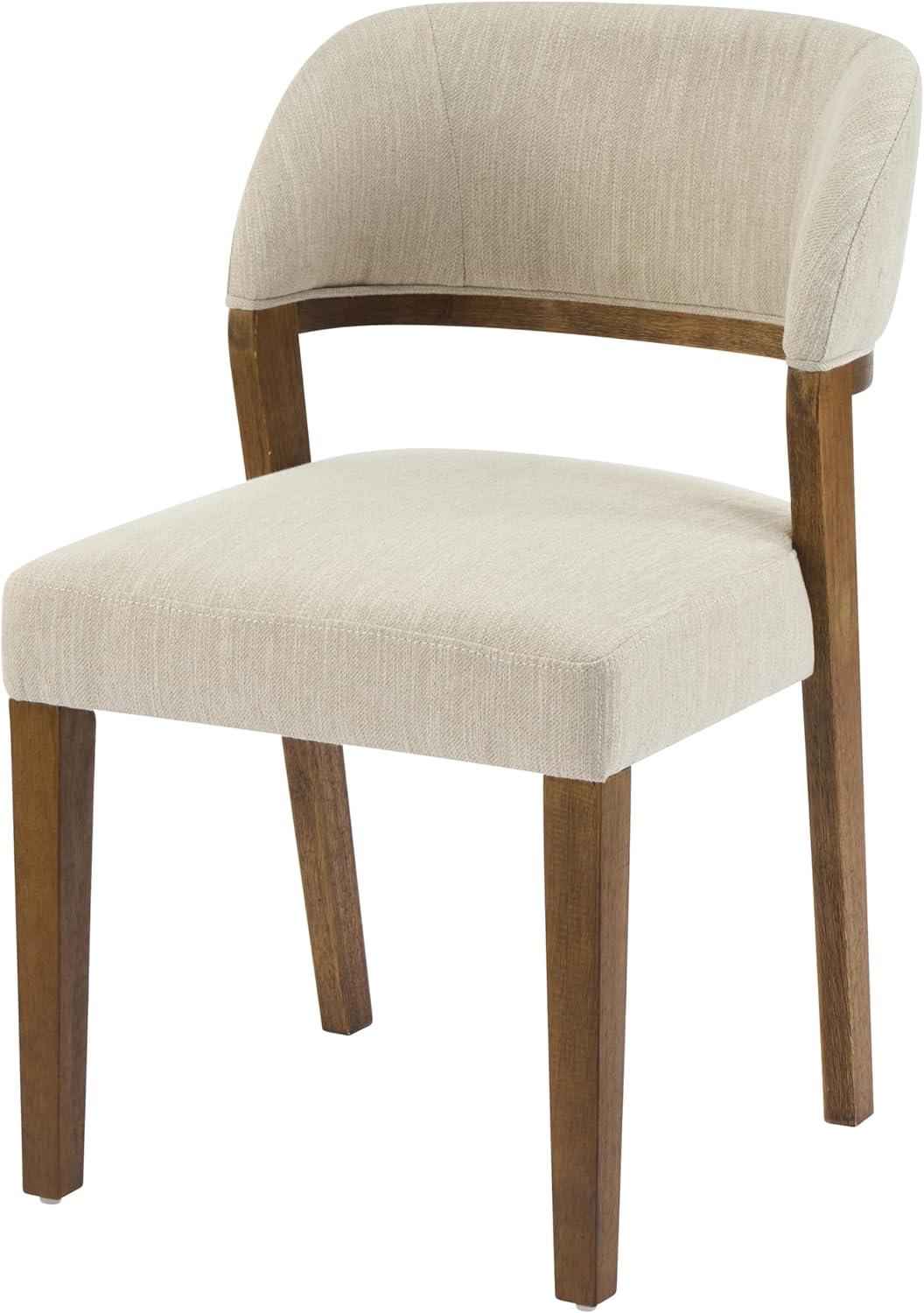 image:imageChristopher Knight Home Hanie Modern Upholstered Dining Chair Set of 2 Curved Backrest Kitchen Side Chair Wooden Armless Dining Room Chair Extra Seat for Living Room WalnutBeigeWalnutbeige