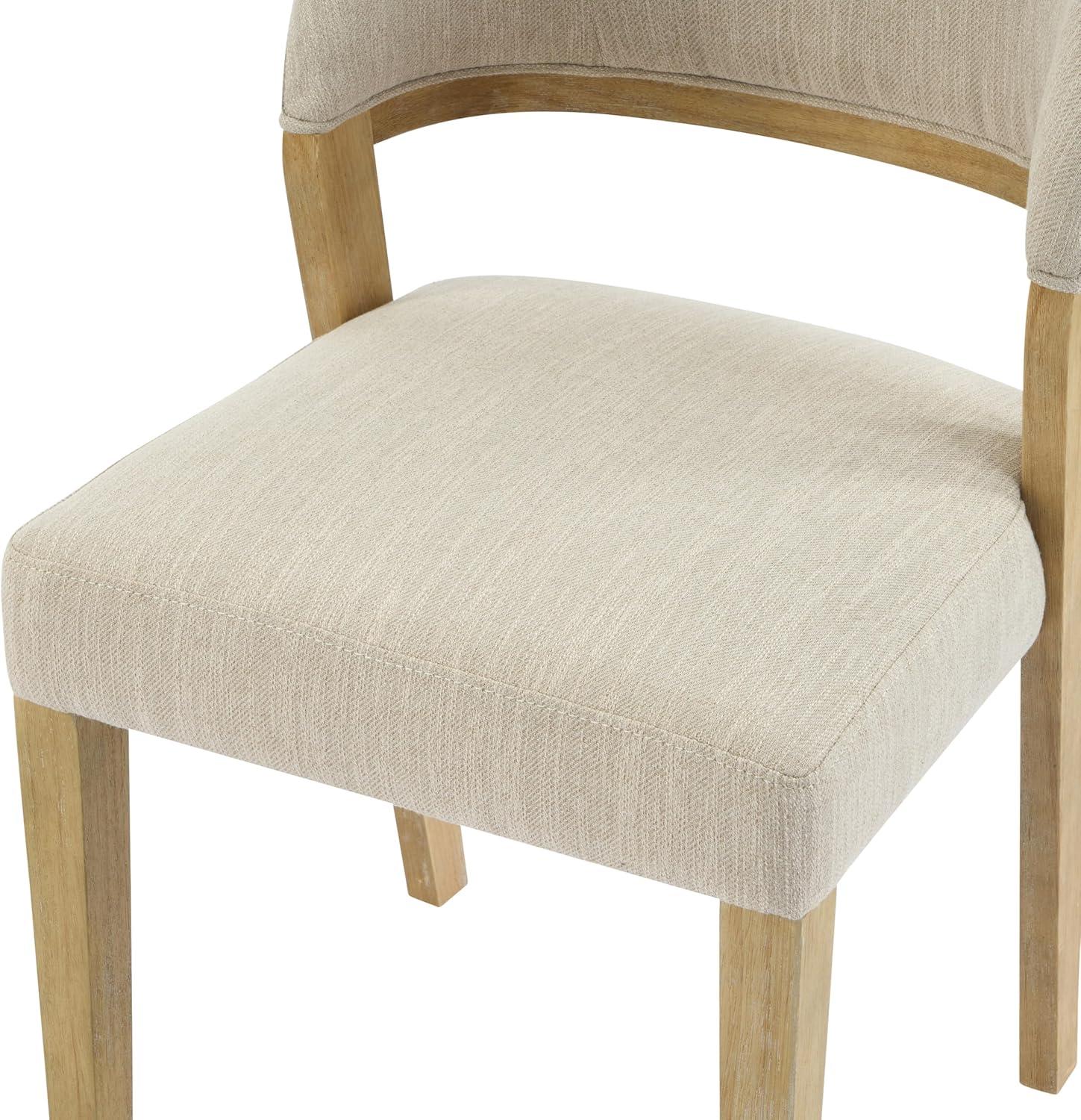 image:imageChristopher Knight Home Hanie Modern Upholstered Dining Chair Set of 2 Curved Backrest Kitchen Side Chair Wooden Armless Dining Room Chair Extra Seat for Living Room WalnutBeigeNaturalbeige N