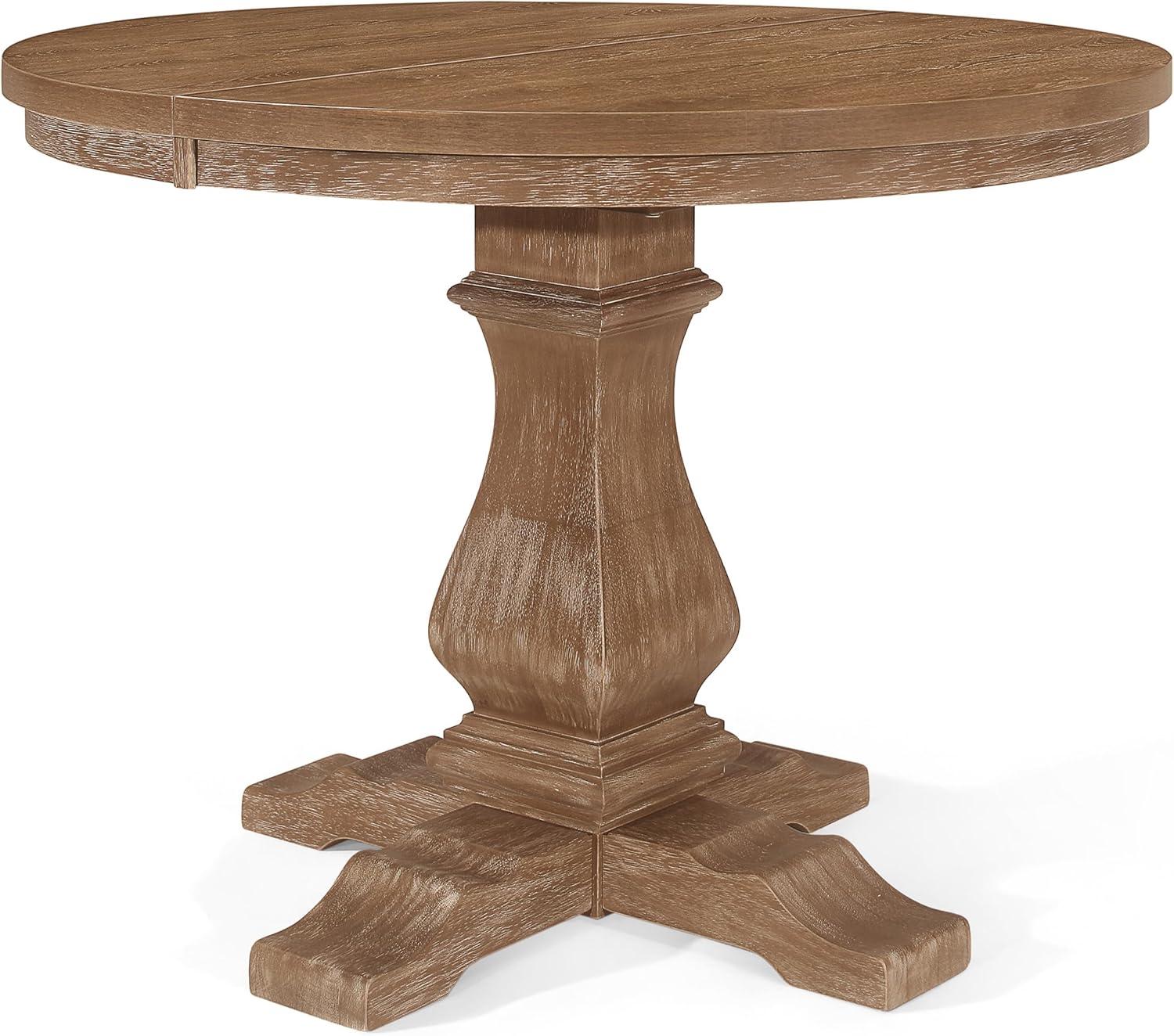 image:imageChristopher Knight Home Logy Extendable Dining Table Set for 4 Expandable Kitchen Table and Dining Chairs Set of 4 Rubberwood Dining Room Table Set for 4 Dark GrayNaturalLight Graynatural