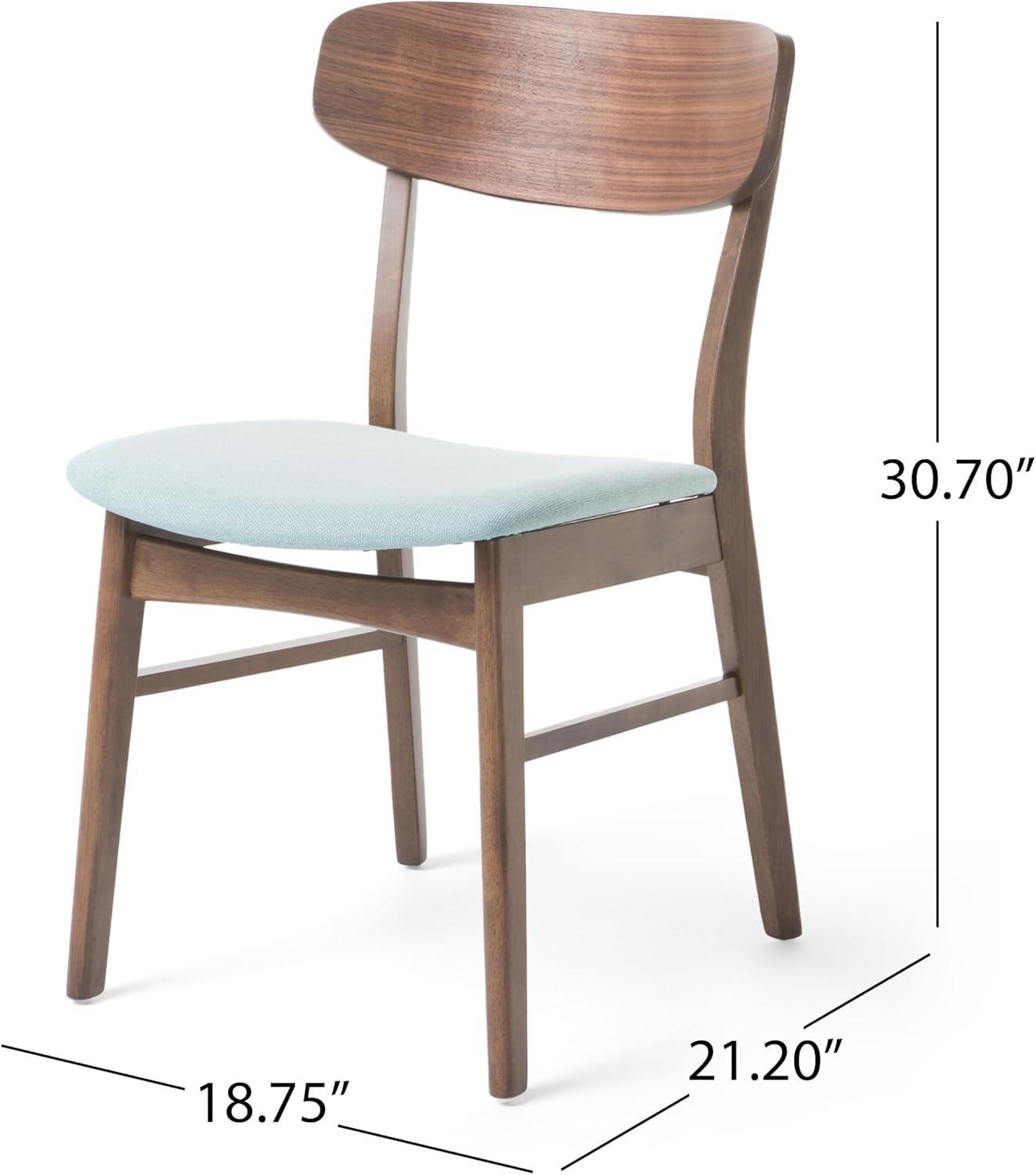 image:imageChristopher Knight Home Lucious Fabric Walnut Finish Dining Chairs 2Pcs Set Mint