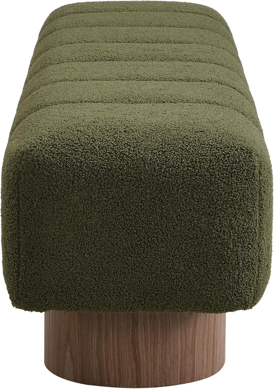 image:imageChristopher Knight Home Manila 64 Boucle Dining Bench Upholstered Ottoman Bench Rectangular Dining Seat Spacious Seating Long Footstool for Living Room Dining Room No Assembly Needed GreenGreen N