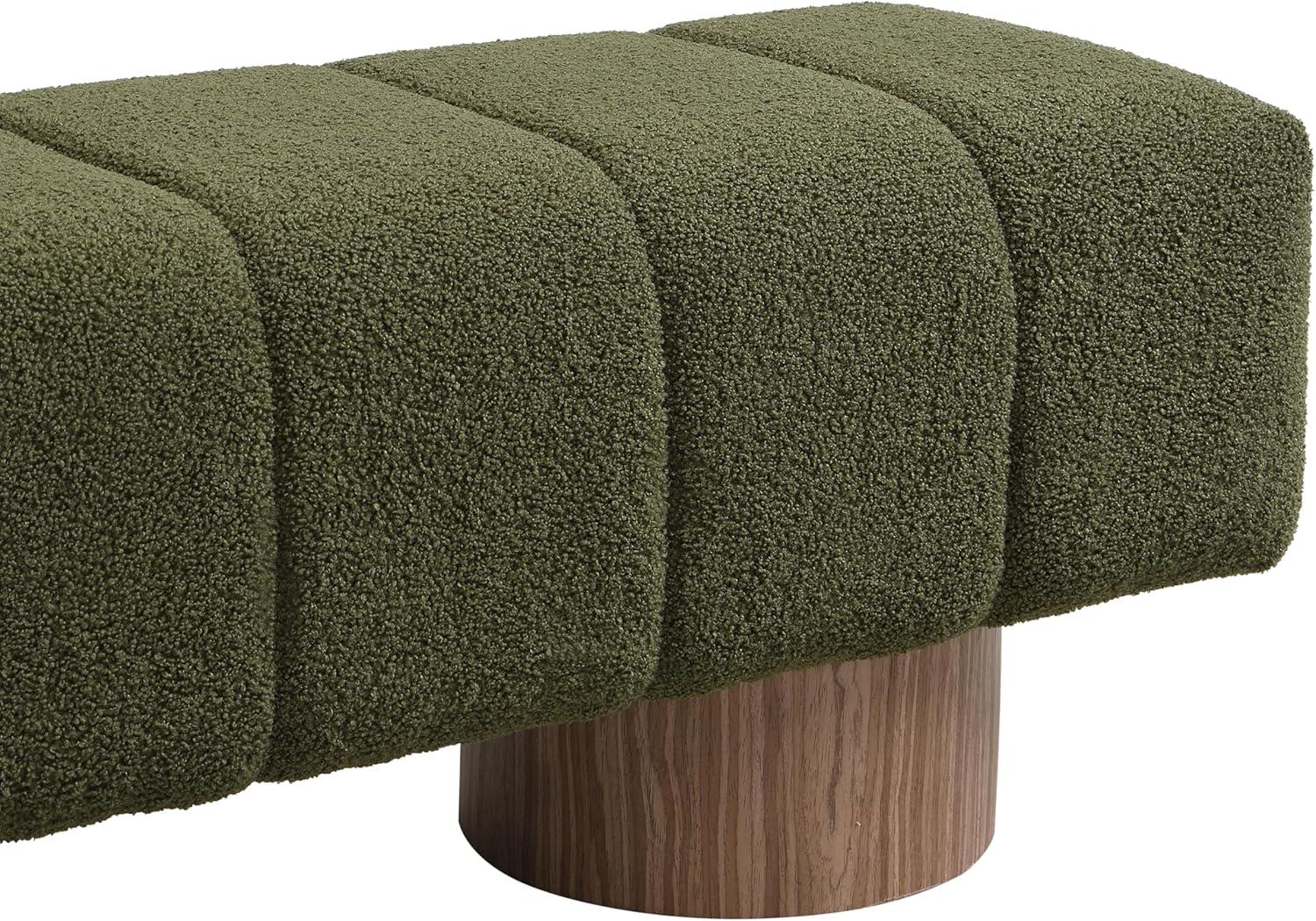 image:imageChristopher Knight Home Manila 64 Boucle Dining Bench Upholstered Ottoman Bench Rectangular Dining Seat Spacious Seating Long Footstool for Living Room Dining Room No Assembly Needed GreenGreen