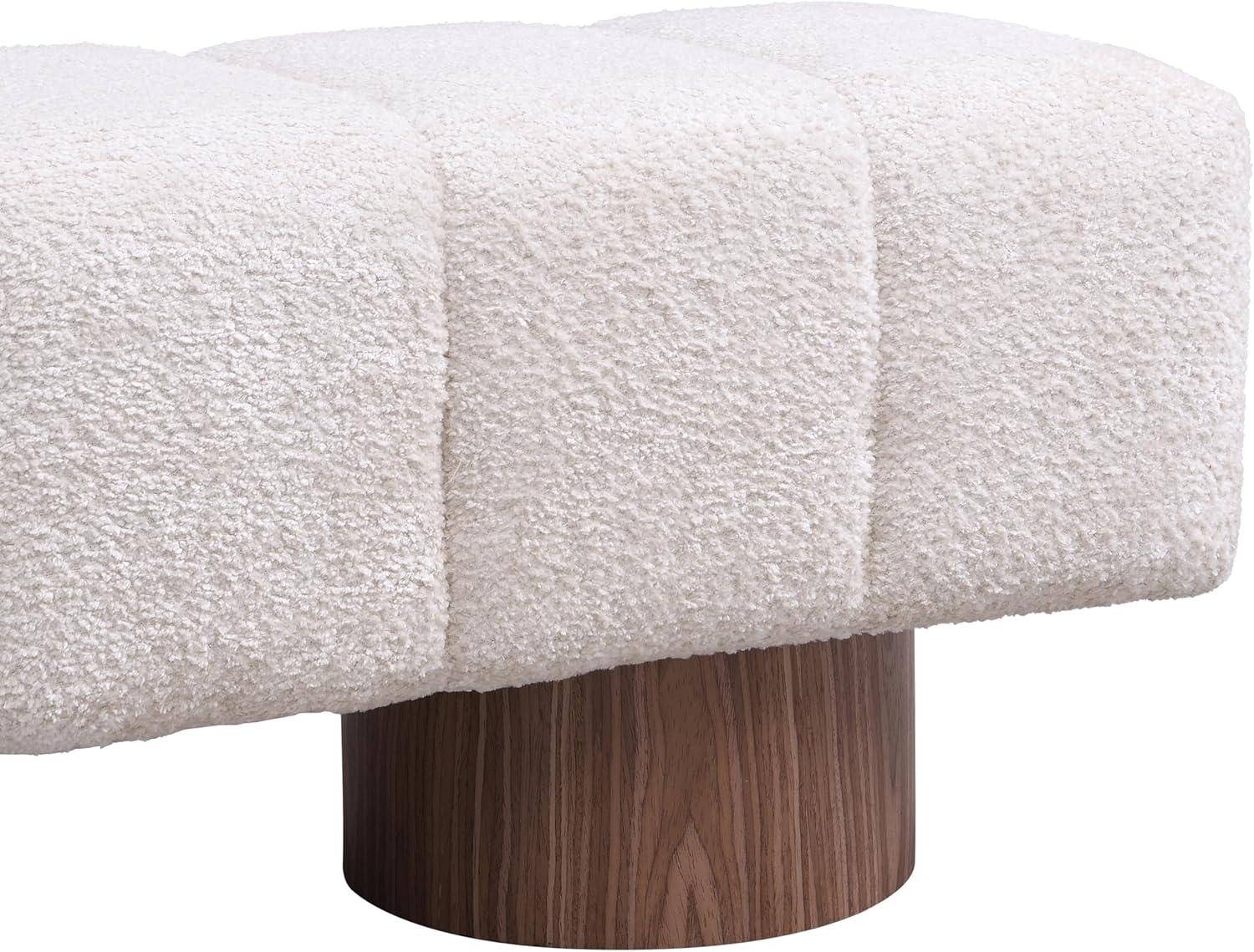 image:imageChristopher Knight Home Manila 64 Boucle Dining Bench Upholstered Ottoman Bench Rectangular Dining Seat Spacious Seating Long Footstool for Living Room Dining Room No Assembly Needed GreenBeige