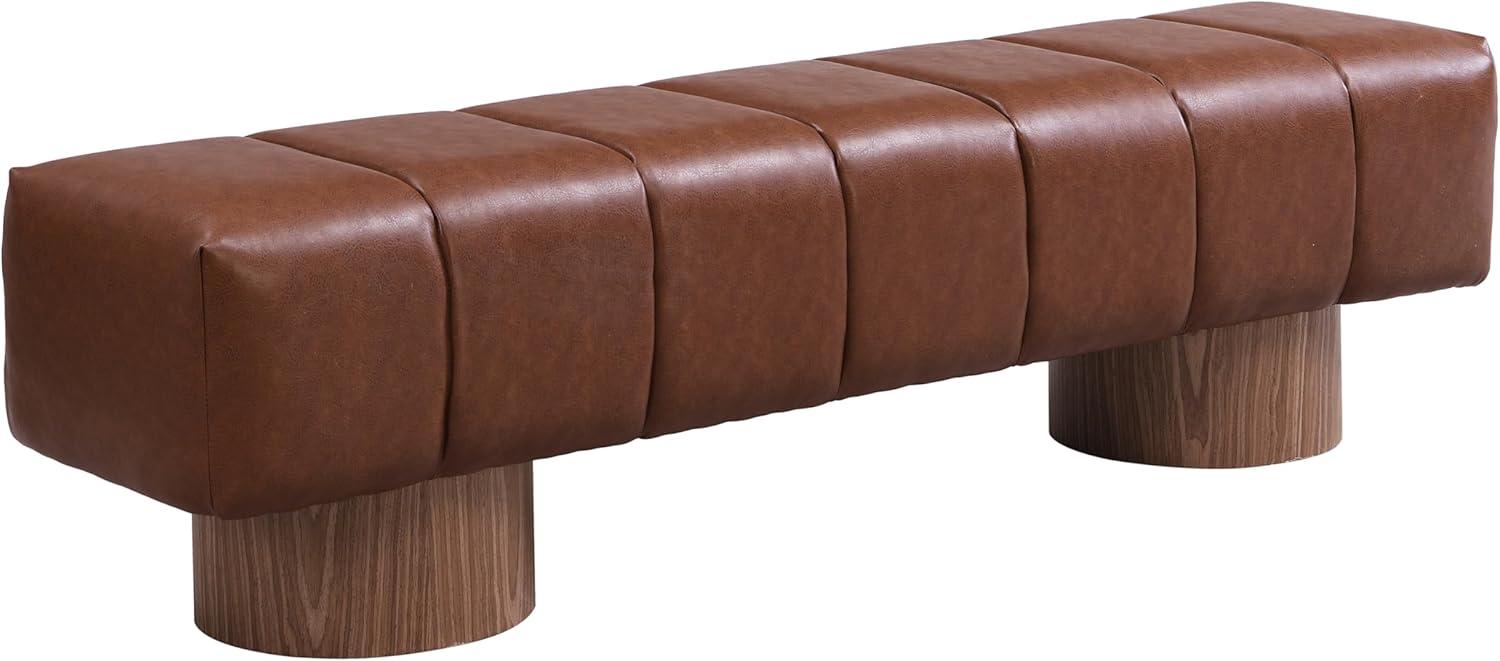 image:imageChristopher Knight Home Manila 64 Boucle Dining Bench Upholstered Ottoman Bench Rectangular Dining Seat Spacious Seating Long Footstool for Living Room Dining Room No Assembly Needed GreenBrown