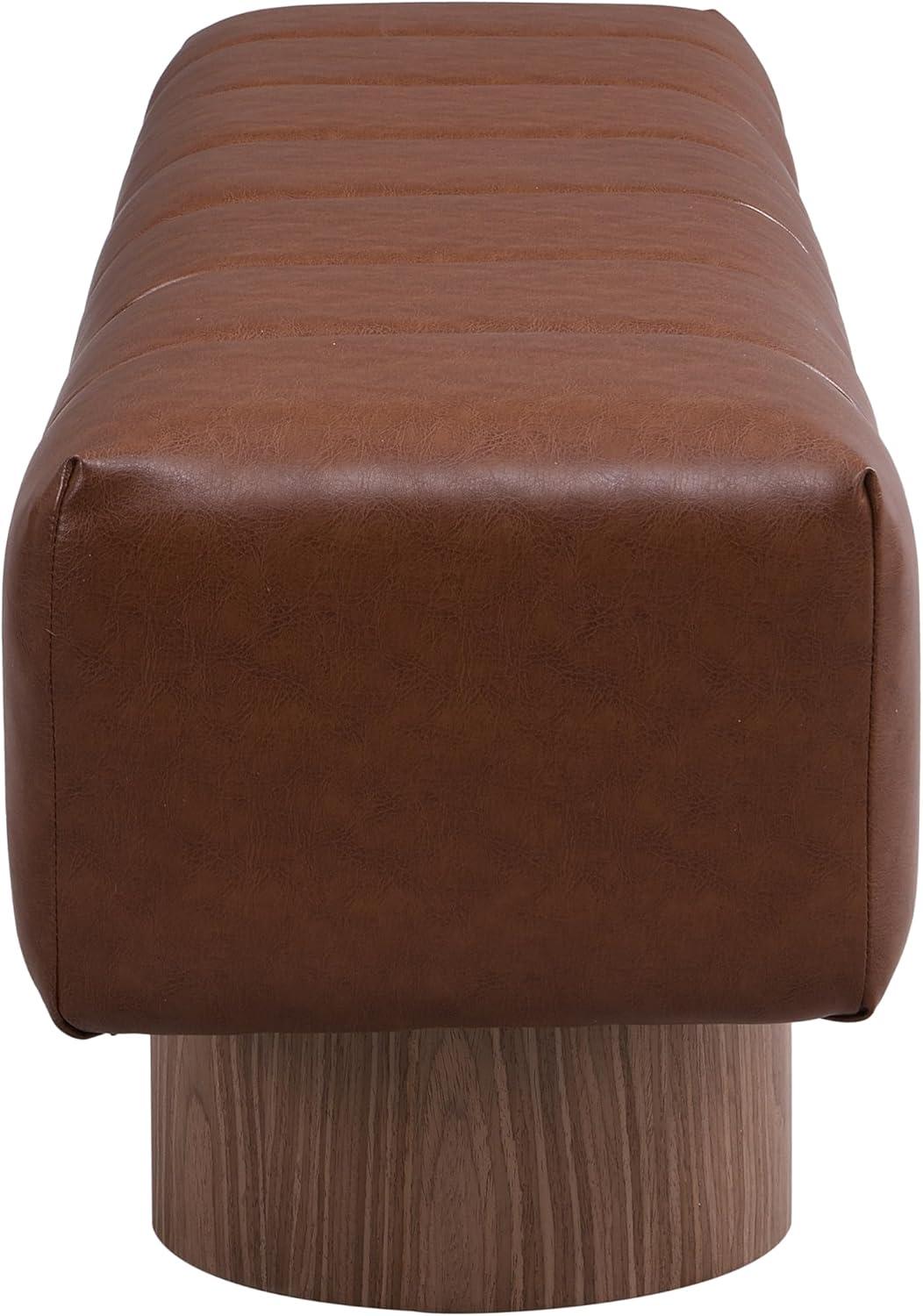 image:imageChristopher Knight Home Manila 64 Boucle Dining Bench Upholstered Ottoman Bench Rectangular Dining Seat Spacious Seating Long Footstool for Living Room Dining Room No Assembly Needed GreenBrown