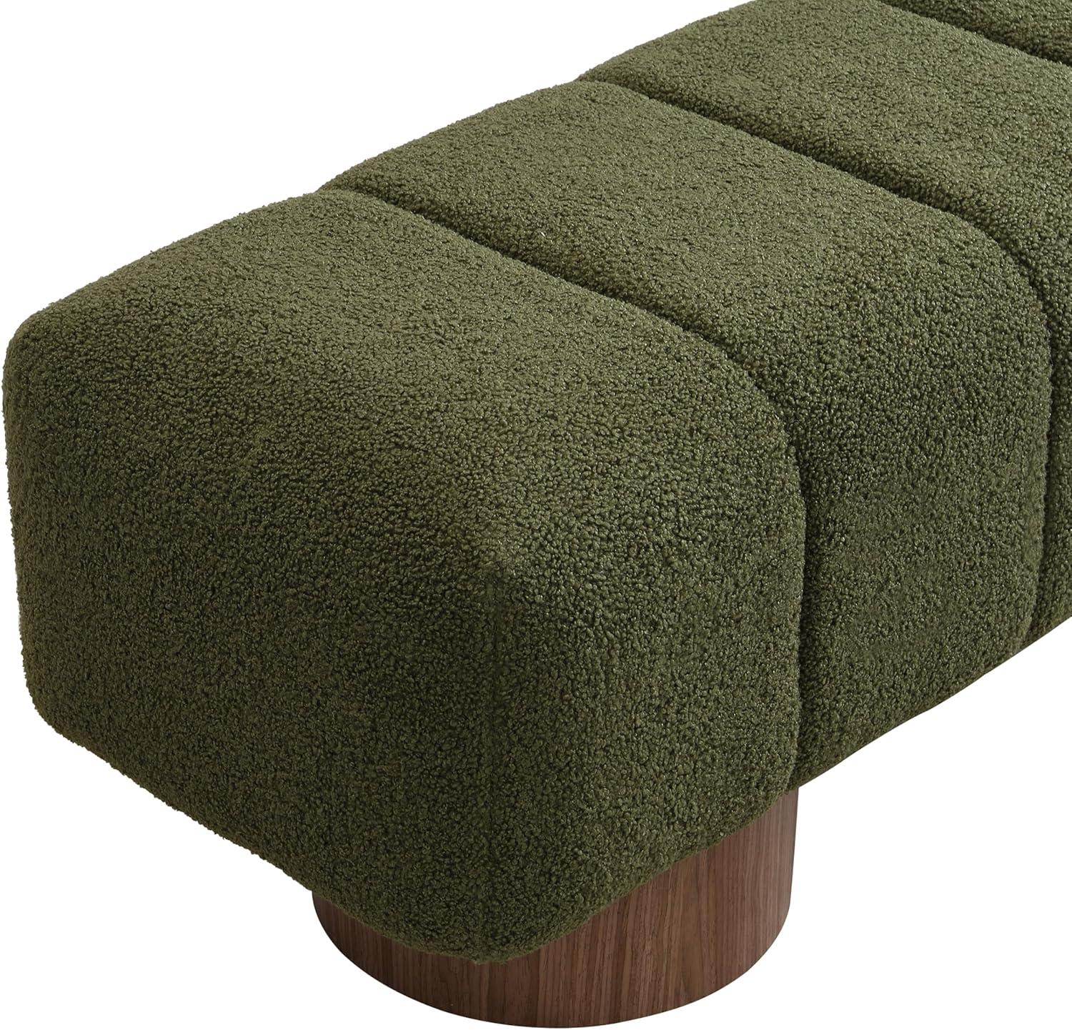 image:imageChristopher Knight Home Manila 64 Boucle Dining Bench Upholstered Ottoman Bench Rectangular Dining Seat Spacious Seating Long Footstool for Living Room Dining Room No Assembly Needed GreenGreen