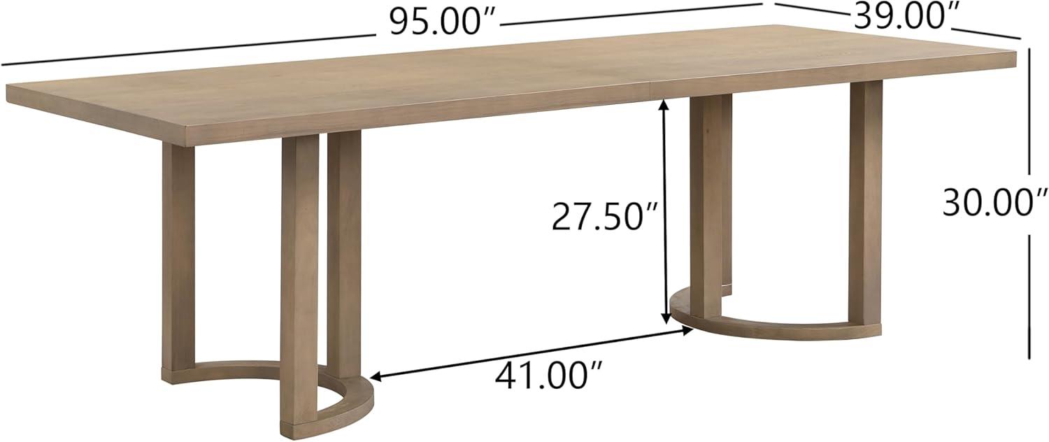 image:imageChristopher Knight Home Maya 7 Piece Dining Table Set For 6 Wooden Table With Ushaped Trestle Base And Upholstered Arm Chairs Modern Dining Set For Kitchen And Dining Room FurnitureBeigeLight Ash