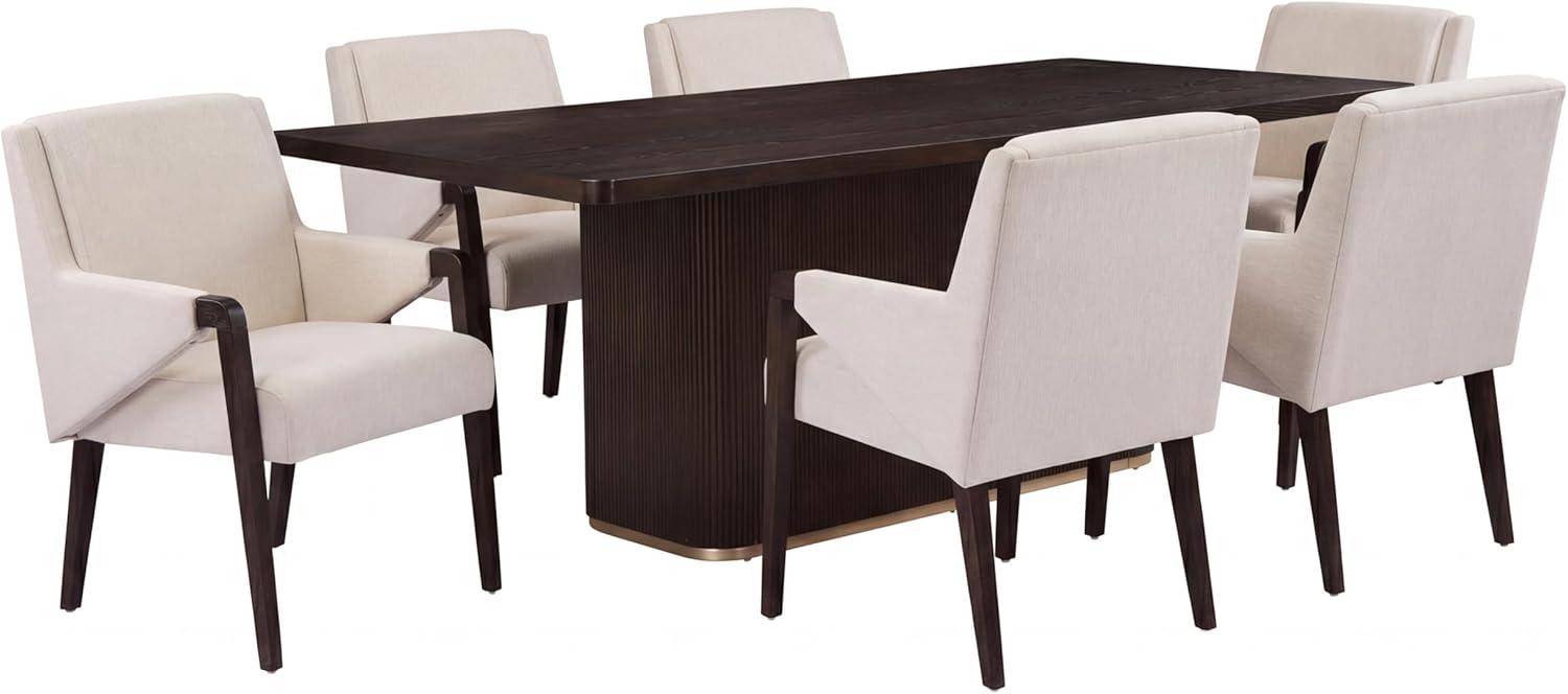 image:imageChristopher Knight Home Scout Modern Dining Table Set for 6 Rectangular Kitchen Table and Dining Chairs Set of 6 Rubberwood Dining Room Table Set for 6 Light BrownEspressoBeigeespresso