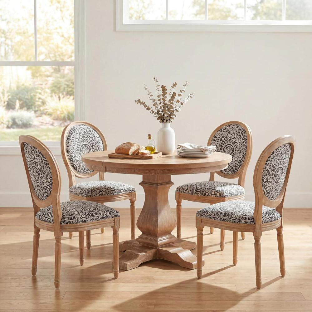 image:imageChristopher Knight Home Logy Extendable Dining Table Set for 4 Expandable Kitchen Table and Dining Chairs Set of 4 Rubberwood Dining Room Table Set for 4 Dark GrayNaturalBlacknatural
