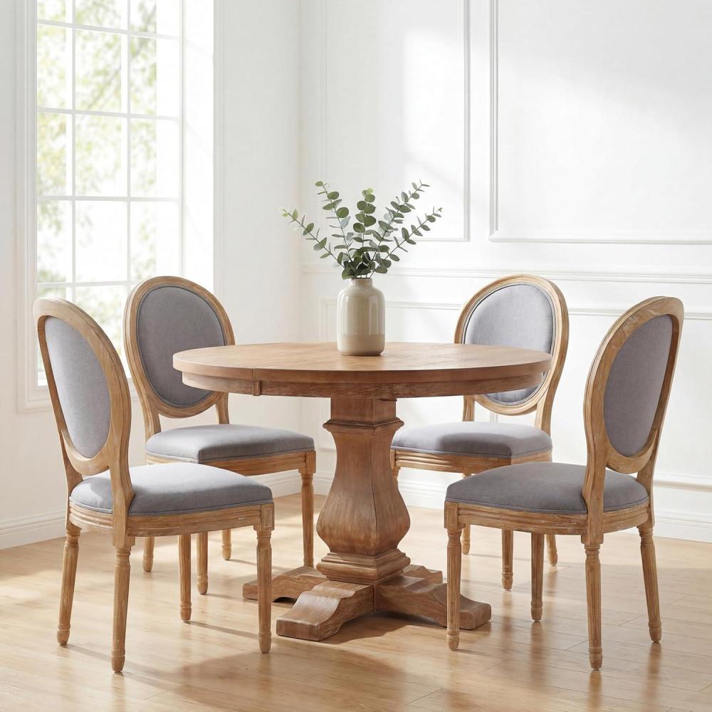 image:imageChristopher Knight Home Logy Extendable Dining Table Set for 4 Expandable Kitchen Table and Dining Chairs Set of 4 Rubberwood Dining Room Table Set for 4 Dark GrayNaturalLight Graynatural