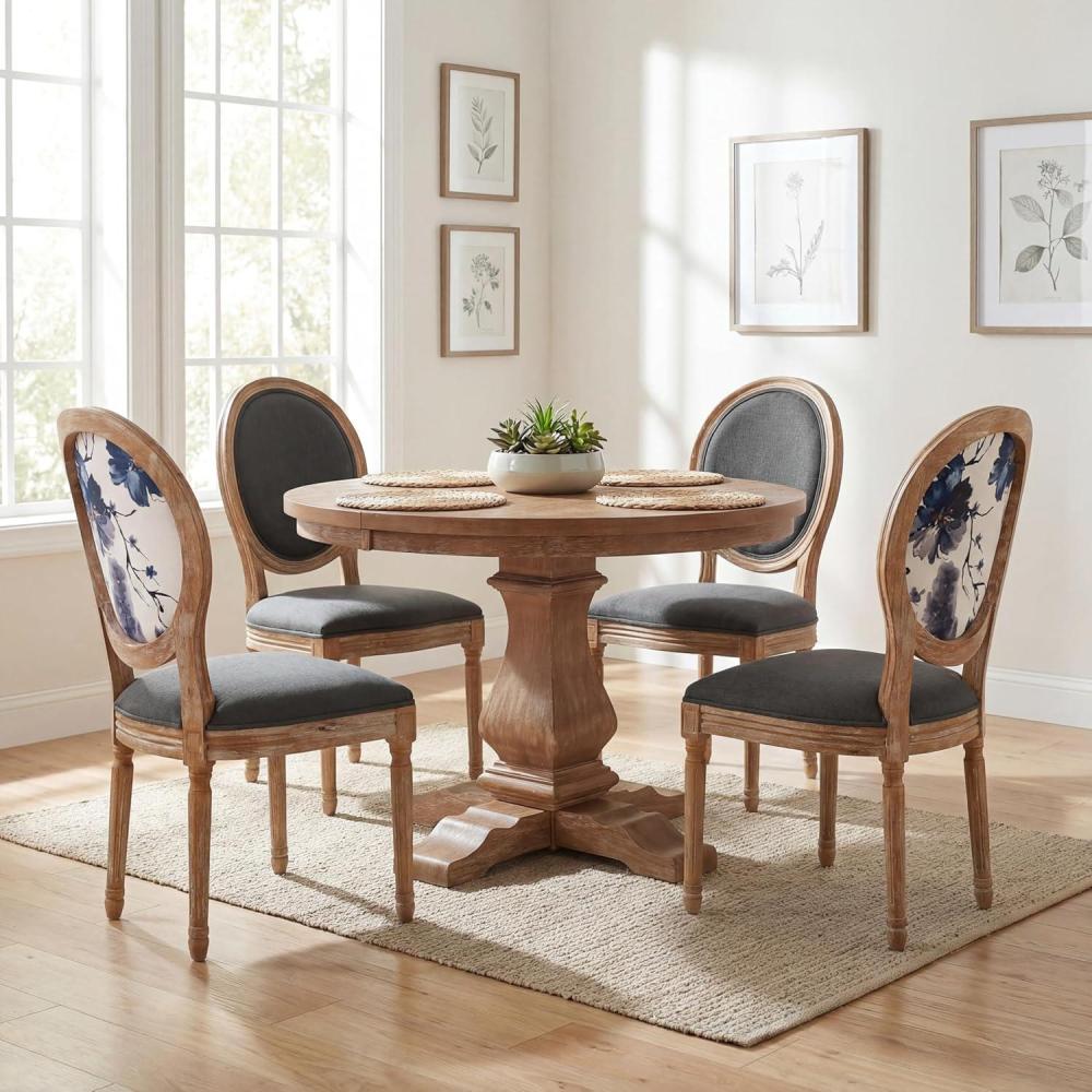 image:imageChristopher Knight Home Logy Extendable Dining Table Set for 4 Expandable Kitchen Table and Dining Chairs Set of 4 Rubberwood Dining Room Table Set for 4 Dark GrayNaturalDark Graynatural