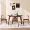 Christopher Knight Home 5-Piece Dining Set, 59 inch Dining Table with 4 Chairs, Faux Leather Upholstery Kitchen Chair, Rubberwood Kitchen Set, Farmhouse Dining Furniture, Walnut+Black(Walnut+brown)