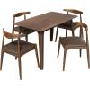 Christopher Knight Home 5-Piece Dining Set, 59 inch Dining Table with 4 Chairs, Faux Leather Upholstery Kitchen Chair, Rubberwood Kitchen Set, Farmhouse Dining Furniture, Walnut+Black(Walnut+brown)
