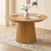 Christopher Knight Home Bami 47″-78″ Extendable Dining Room Table for 4-8 People, Oval Wooden Expandable Kitchen Table with Pedestal Base, Vintage Dinner Table for Dining Room/Kitchen, Brown(Natural)