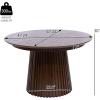 Christopher Knight Home Bami 47″-78″ Extendable Dining Room Table for 4-8 People, Oval Wooden Expandable Kitchen Table with Pedestal Base, Vintage Dinner Table for Dining Room/Kitchen, Brown(Brown)