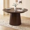 Christopher Knight Home Bami 47″-78″ Extendable Dining Room Table for 4-8 People, Oval Wooden Expandable Kitchen Table with Pedestal Base, Vintage Dinner Table for Dining Room/Kitchen, Brown(Brown)